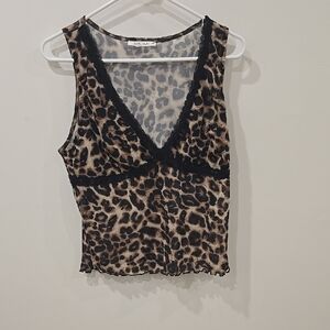 Guess Animal Print Sleeveless Top